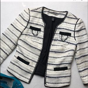 White House Black Market Tweed Chain Jacket